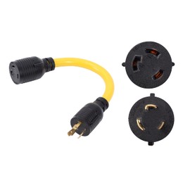 ONETAK NEMA L6-20P to L6-30R 240V 20 Amp Twist Lock 3 Prong Male Plug to Twist Lock 3 Prong Female Outlet Receptacle Generator Welder Dryer EV Charger Power Cord Adapter