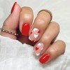 RIICFDD Valentine Press on Nails Short Fake Nails Square False