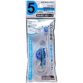 Kokuyo TW-285 Correction Tape, Keshipita Refill Tape, 0.2 inches (5 mm), 4 Pieces