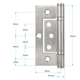 APECS Stainless Steel Hinges Foldable 304 Stainless Steel for Wooden Doors and Room Doors Door Hinge Set of 2 Model B2 INOX-100 x 70 x 2.5