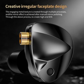 KZ D-Fi in Ear Monitor Headphone Dual Magnetic Circuit Dual Cavity Dynamic Coil Unit Wired Earbud HiFi IEM Stereo Noise Isolating Earphone for Musicians Singers Audiophiles(Black,No Tuning Switch)