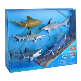 Wild Republic Shark Moveable Action Playset, Aquatic Animal Kids Toys