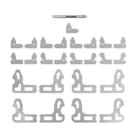 Accusize Industrial Tools 25 Pc Radius Gage Set, Fractional, 1/64-1/2'' Gages with Holder, 3602-5021