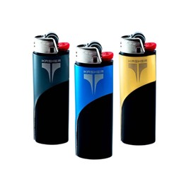 Kasher Classic Multi-Tool Lighter Case with Lighter - Lightweight, Durable Construction, Portable - Stainless Steel - Versatile Usage as Cutter for Opening Packages & More - Pack of 3 (Assorted)