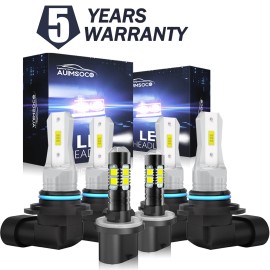 AUIMSOCO For GMC Yukon XL 2000-2006 6X Combo 6000K LED Headlight Hi-Lo Fog Light Bulbs