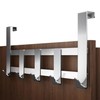 Menz Premium Door Coat Rack, 5 Hooks - Stainless Steel