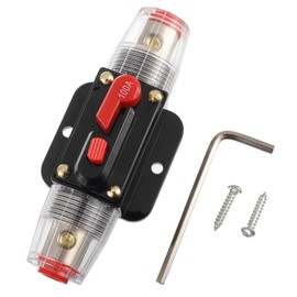 BOJACK 100A Audio Inline Circuit Breaker Reset Fuse Holder 12V-24V DC Reset Fuse Holder with Manual Reset 3-15AWG Overload Protection for Protection of Car Marine Boat Audio Systems