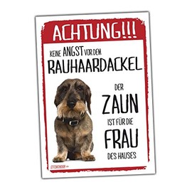 Rauhaardackel Dachshund Sign Warning Fence Woman Saying Door Sign Warning Sign Gift Idea Funny Saying Dog Motif Aluminium Weatherproof Dog Sign Cool Design Dog Sign