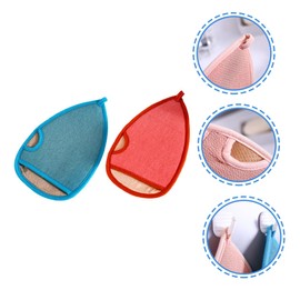 Healeved 2pcs Exfoliating Gloves for Body Body Exfoliating Mitts Wash Cloths Random Color