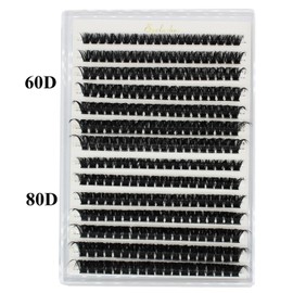 Bransfy 273pcs 60D+80D Thick Volume Eyelashes Clusters Natural Eyelash Extensions Russian D Curl Individual Eyelash Cluster Makeup Tools Lashes(60D+80D-0.07D 9-16mm)