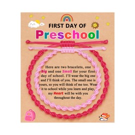 BxkSky First Day of Preschool Pre K Bracelet Back to School Mommy and Me Mom Mother Daughter Back to School Gifts