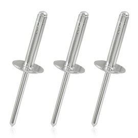 Zorveiio 50Pcs Aluminum Tri-Fold Exploding Pop Rivets 3/16 Large Flange,3/16''x 1'' Large Head Tri Grip Pop Blind Rivets,Exploding Rivets for Kayak,Automotive & Furniture,Silver