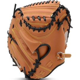 HolyElks Baseball Catcher Glove,Baseball and Softball Catcher's Mitt for Kid Youth Aldult (Brown)