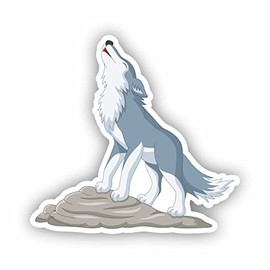 AMA SHOP PVC sticker shaped Wolf on rock howling | Sticker for Helmet, Motorcycle, Camper,Boat, Car, PC | autoTuning | Funny stickers