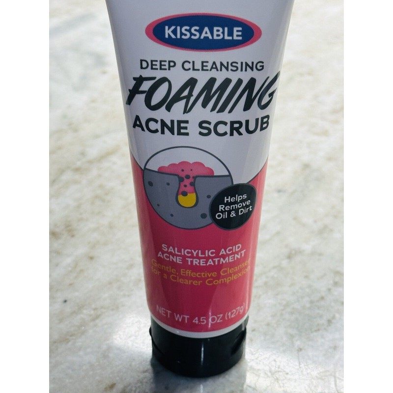 kissable Deep Cleaning Foaming Acne Scrub W/Salicylic Acid Acne Treatment:4.5o