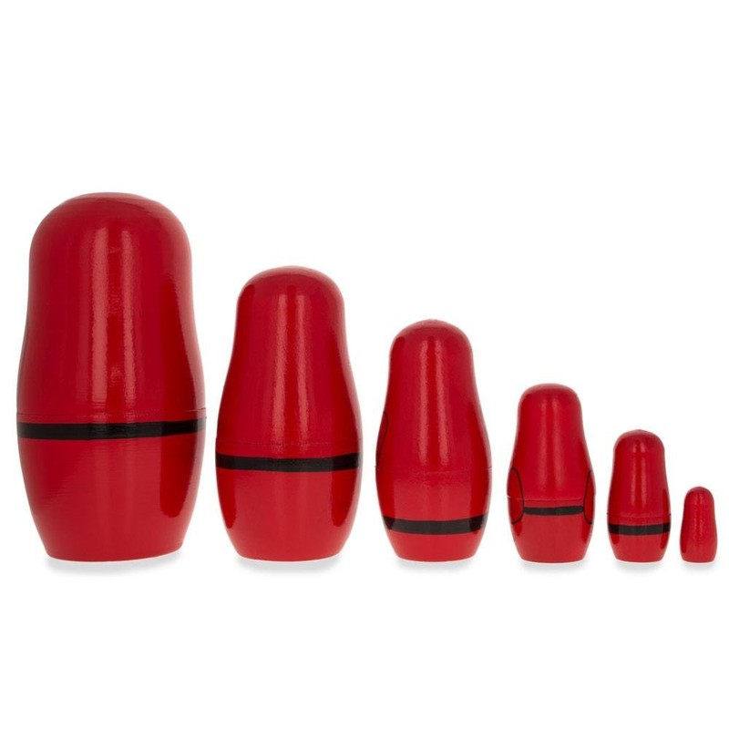 BestPysanky Set of 6 Santa Wooden Nesting Dolls 5.5 Inches