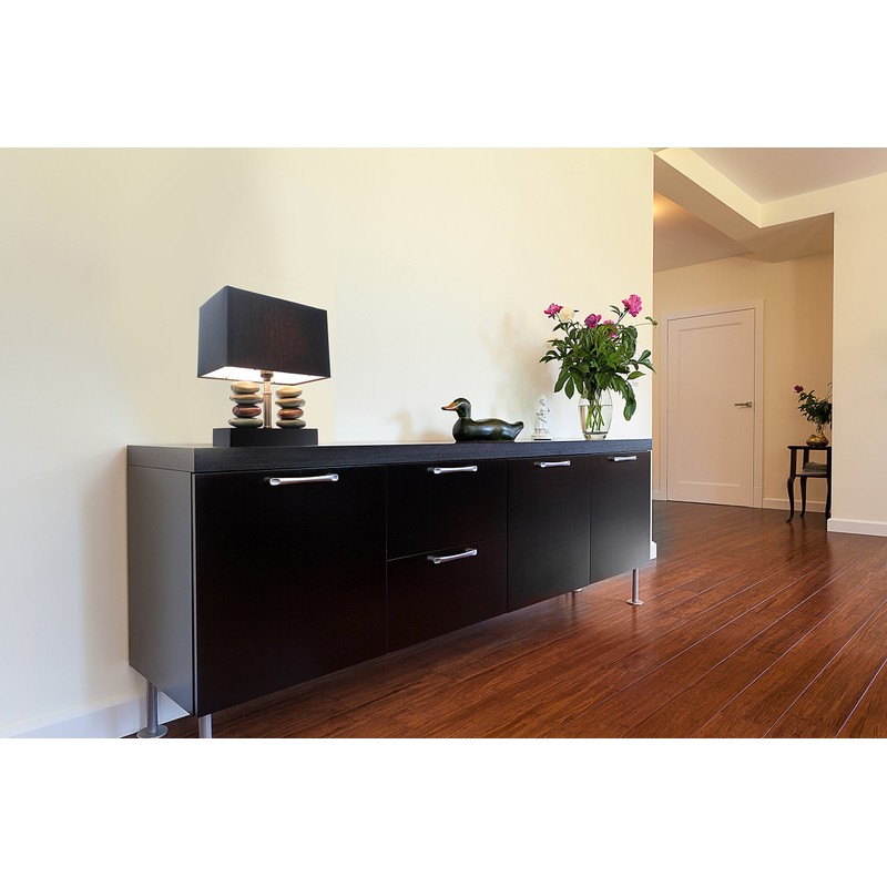 Elegant Designs LT1036-BLK Rectangular Dual Stacked Stone Ceramic Table Lamp,