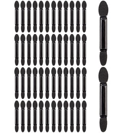 Harukita 50pcs Makeup Brushes Eye Shadow Tips Makeup Tools Sponge Tip Disposable Portable Black