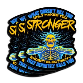 What Doesn't Kill You Only Makes You Stronger Except Electricity Vinyl Sticker Decal - Electricity Will Kill You