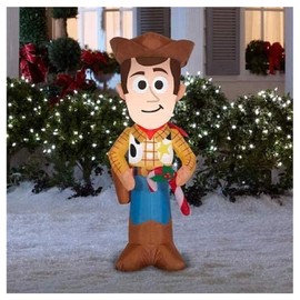 Gemmy Inflatable 3.5ft Airblown Woody with Candy Cane