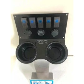 PBR PRODUCTS Honda Pioneer 1000 Cup holder COMPLETE w/ voltmeter USB CIG Outlet 5 switches