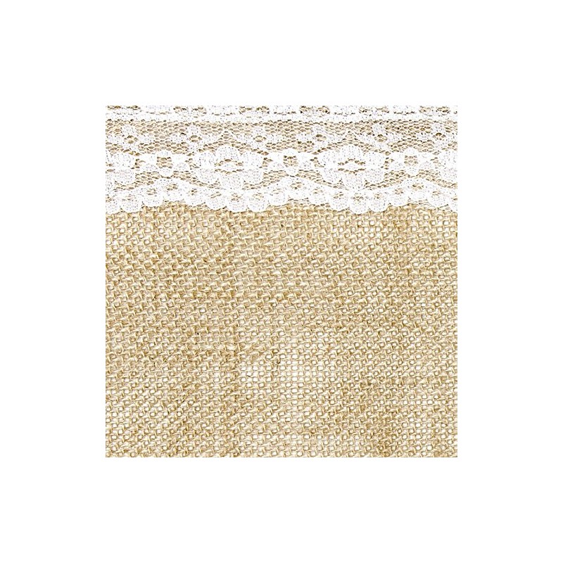 PartyDeco Runner cloth with lace 28 cm x 2.75 m