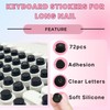 Keyboard Stickers for Long Nails, Adhesive Reusable Protective Raised Silicone