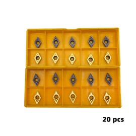 RHFGYY 20 piezas DCMT21.51 DCMT21.52 DCMT070204 DCMT070208 Insertos de carburo para torno, herramienta de torneado, insertos de torno CNC con revestimiento multicapa para SDJCR, soporte de herramientas de torneado de torno, inserto de repuesto