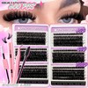 600 Pieces DIY Eyelash Extensions Set, 0.07D Eyelashes, Individual False