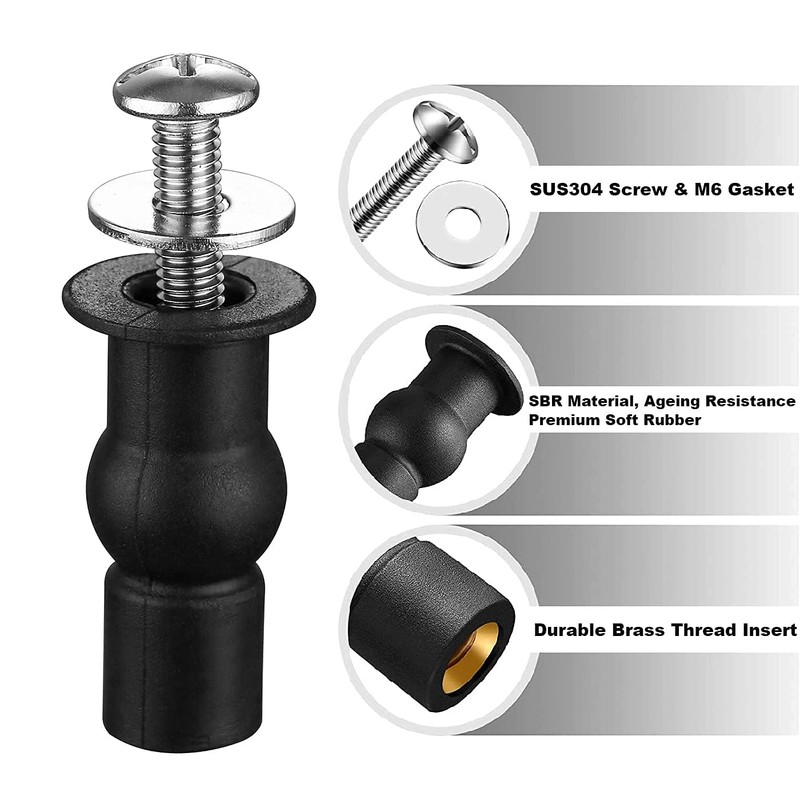 2-Pack Stainless Steel Toilet Seat Bolts & Nuts - Universal