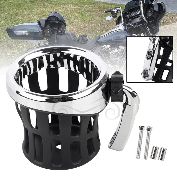 Unbranded Motor Handlebar Cup Holder Drink W/ Mesh Basket Mount