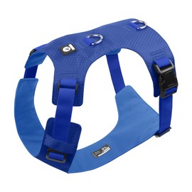 Heavy Duty Dog Harness, No Pull Design, Adjustable with D-Rings, Oxford Material, Black (Blue, Small)