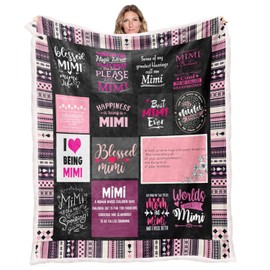 Best Mimi Blanket Gifts for Mimi from Grandaughter Grandkid Sherpa Best Mimi Ever Blanket Christmas Mothers Day Birthday Present for Mimi from Grandson Throw Blanket 50” X 60”