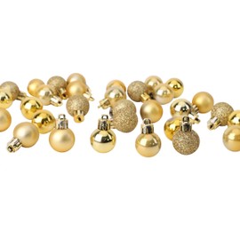 32 x 25 mm Mini Christmas Tree Baubles – Gold – Christmas Tree Decoration