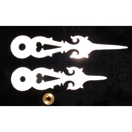Black Forest Cuckoo Clock Hands New Parts To Fit a 130 mm Dial WHITE COLOR