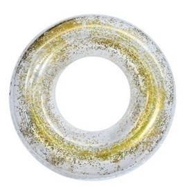 Transparent Sequin Inflatable Swimming Ring Tube - Creative Buoyancy Training lf447 90cm [240g] + Silver 5ea