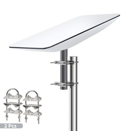 SZSAUTO Starlink Antenna Sturdy U Bolt Pole Clamp Mount Bracket Set Starlink Pipe Adapter - for Starlink Outdoor TV Satellite Dish Lora WiFi Antenna Mast Installation Universal Mounting Kit - 2 Pack