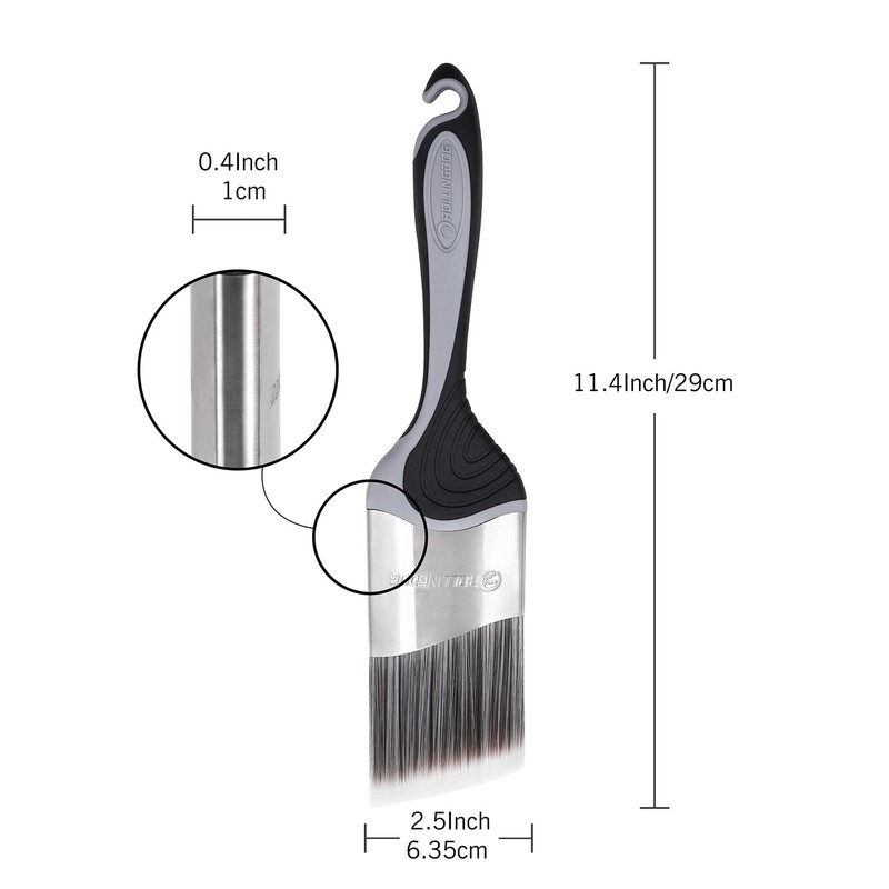 ROLLINGDOG Cutting in Paint Brush - 2.5" Angled Paint Brush