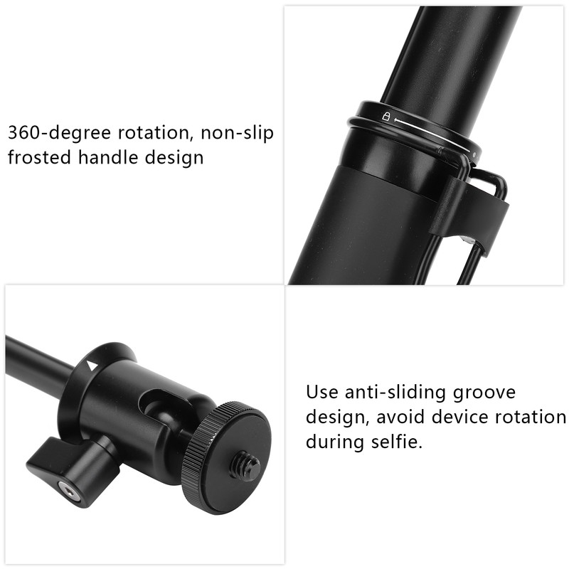Action Camera Aluminium Alloy 6 Section Selfie Stick 18‑72cm for