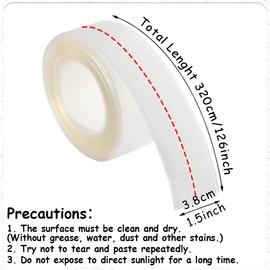 White Waterproof Sealing Tape, Joint Sealing Tape, Waterproof Prevents Moisture and Mould for Wall Sealing (3.8 x 320 cm)