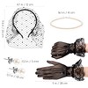 Lurrose Fascinator Veil for Women Mesh Veil Headband Bridal Wedding