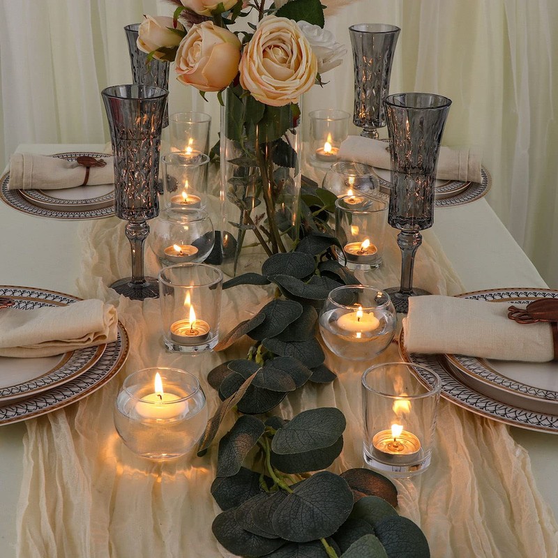 DEVI 24pcs Glass Votive Candle Holders, Clear Glass Candle Holder