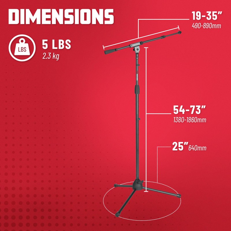 Gator Frameworks Tripod Mic Stand with Boom Arm & Soft