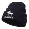 e4Hats.com Maine State Moose Embroidered Cuff Beanie - Black OSFM