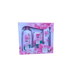 GeschenkSet Rose -Haar Shampoo 330ml & Seife 80gr & Hand Creme 75ml