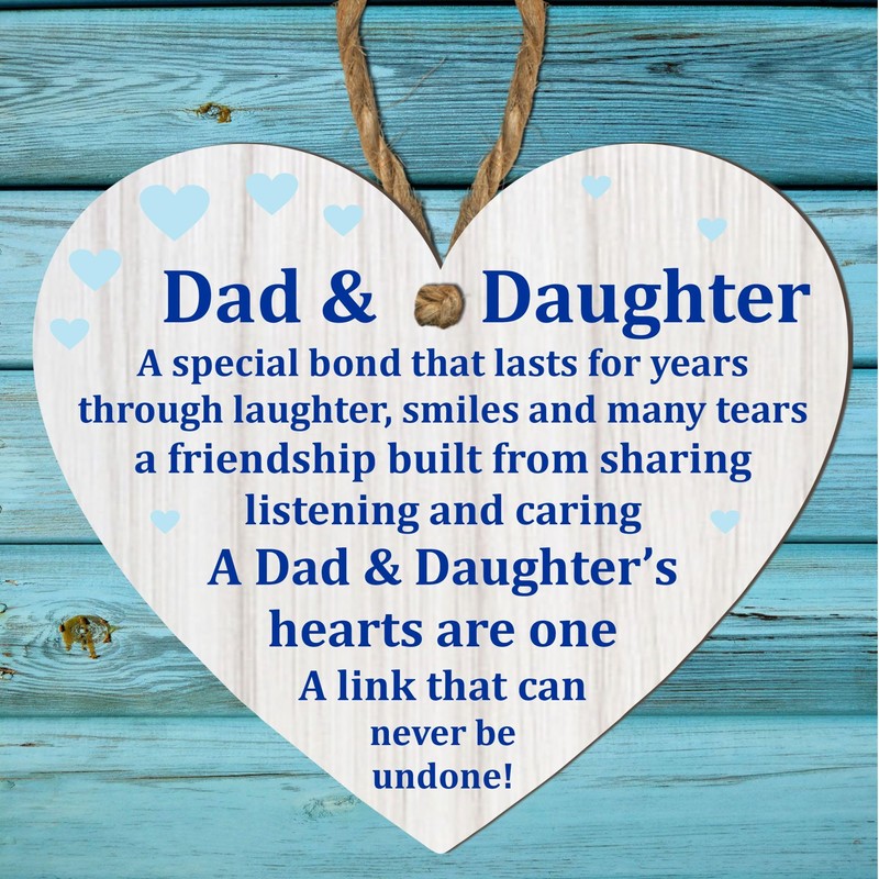 Pixie's Gifts Wooden or Acrylic Heart Plaque for Dad -