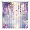 Purple Flower Shower Curtain Lavender Butterfly Weeping Wisteria Blossom Vine