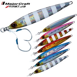 Major Craft FJ120 Metal Jig, First Jig, 4.2 oz (120 g), Zebra Red Gold #48 Lure