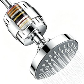 Filtro de Agua para Ducha de Grado 20, Equipado con un Cabezal de Ducha de Alta Presión de 6 Pulgadas, Que Elimina Eficazmente el Cloro y Las Impureza