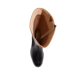 Jack Rogers Women's Adaline Riding Boot Leather Equestrian, Black/Brown, 8